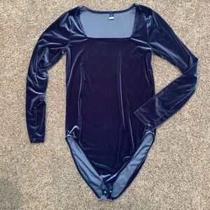 Soft velour/velvet L long torso bodysuit